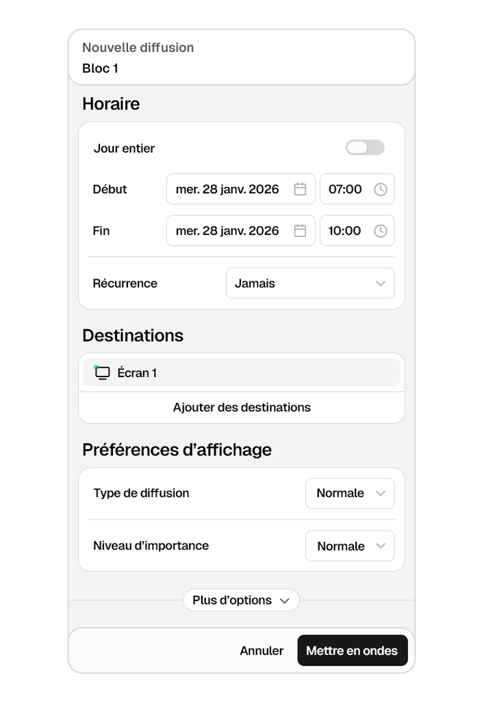 Diffusion précise